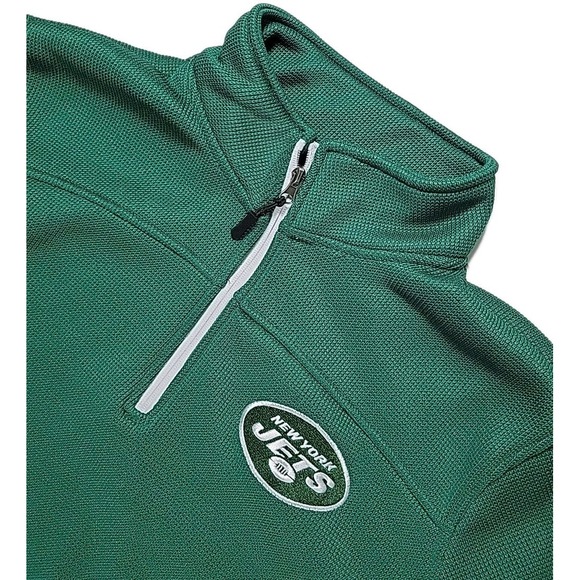 New York‎ Jets half zip green pullover - Large NFL TEAM APPAREL - Picture 1 of 9